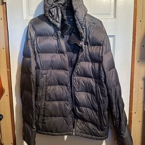 Michael Kors Men's Hooded Quilted Puffer Jacket - Charcoal Gray